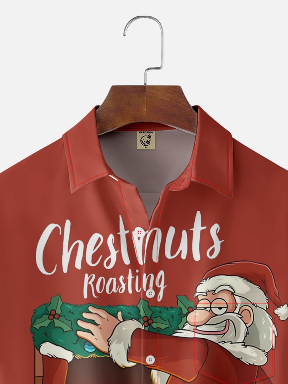 Moisture-wicking Christmas Funny Santa Chest Pocket Casual Shirt