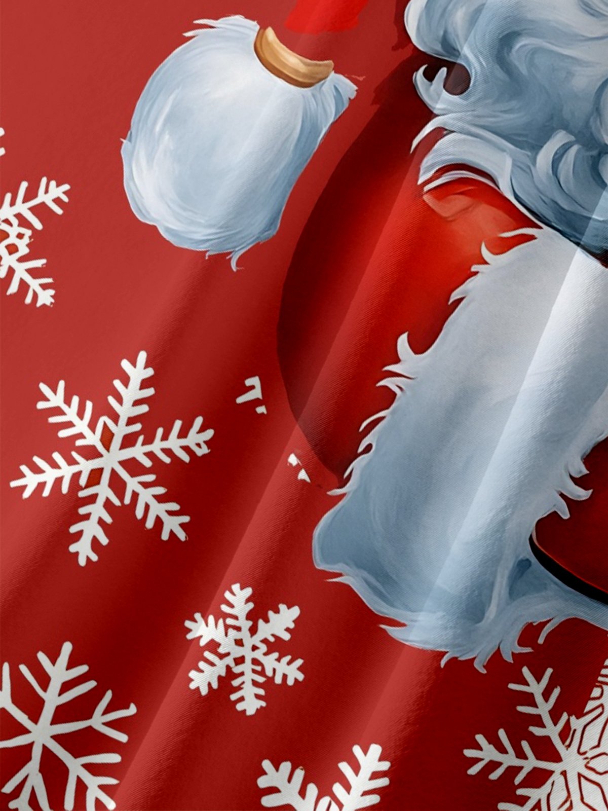 Moisture-wicking Christmas Santa Claus Chest Pocket Casual Shirt