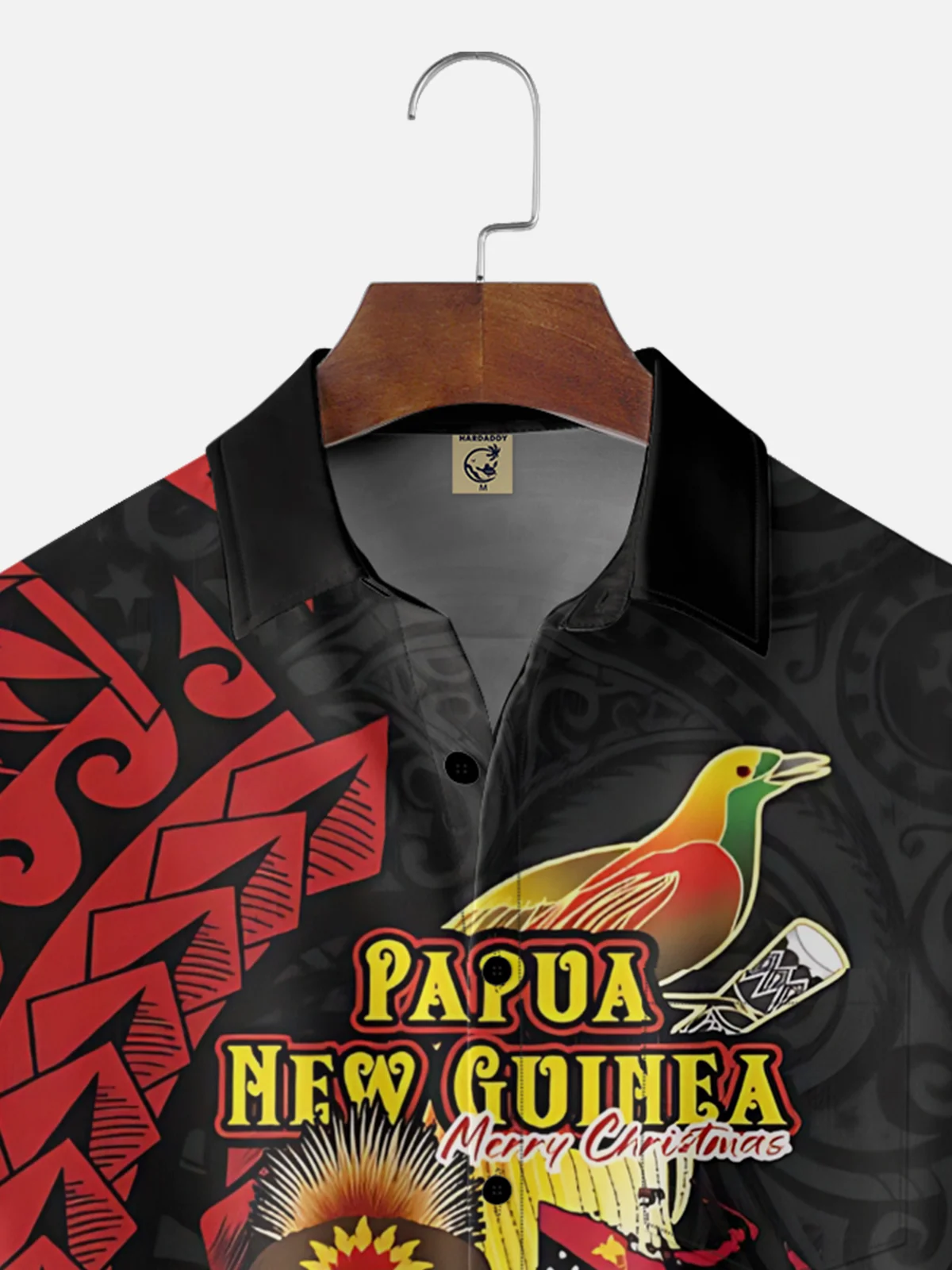 Moisture-wicking Christmas Santa Claus Papua New Guinea Chest Pocket Casual Shirt