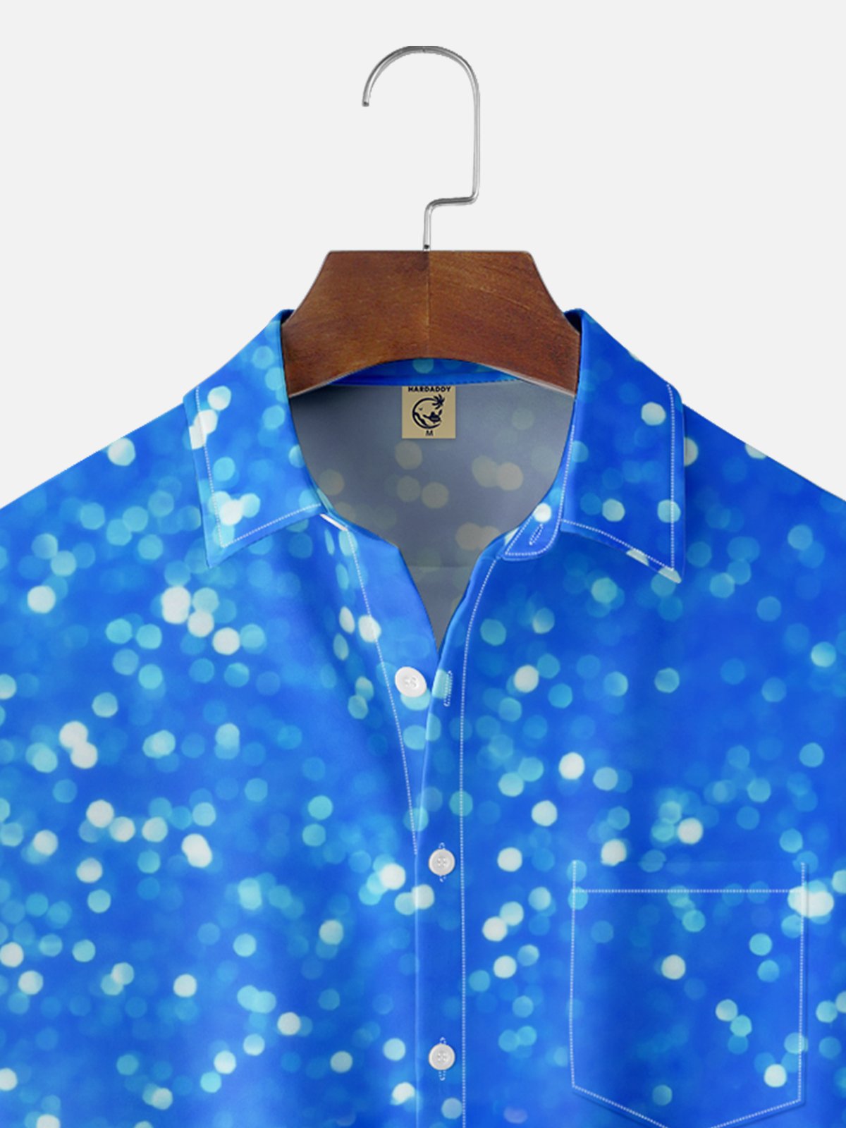 Moisture-wicking Retro Disco 90s Gradient Color Chest Pocket Casual Shirt