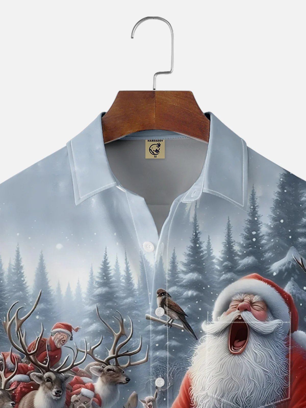 Moisture Wicking Merry Christmas Funny Santa Chest Pocket Hawaiian Shirt