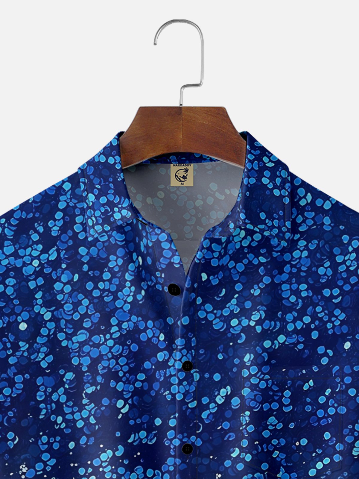 Moisture-wicking Retro Disco Gradient Color Chest Pocket Party Shirt