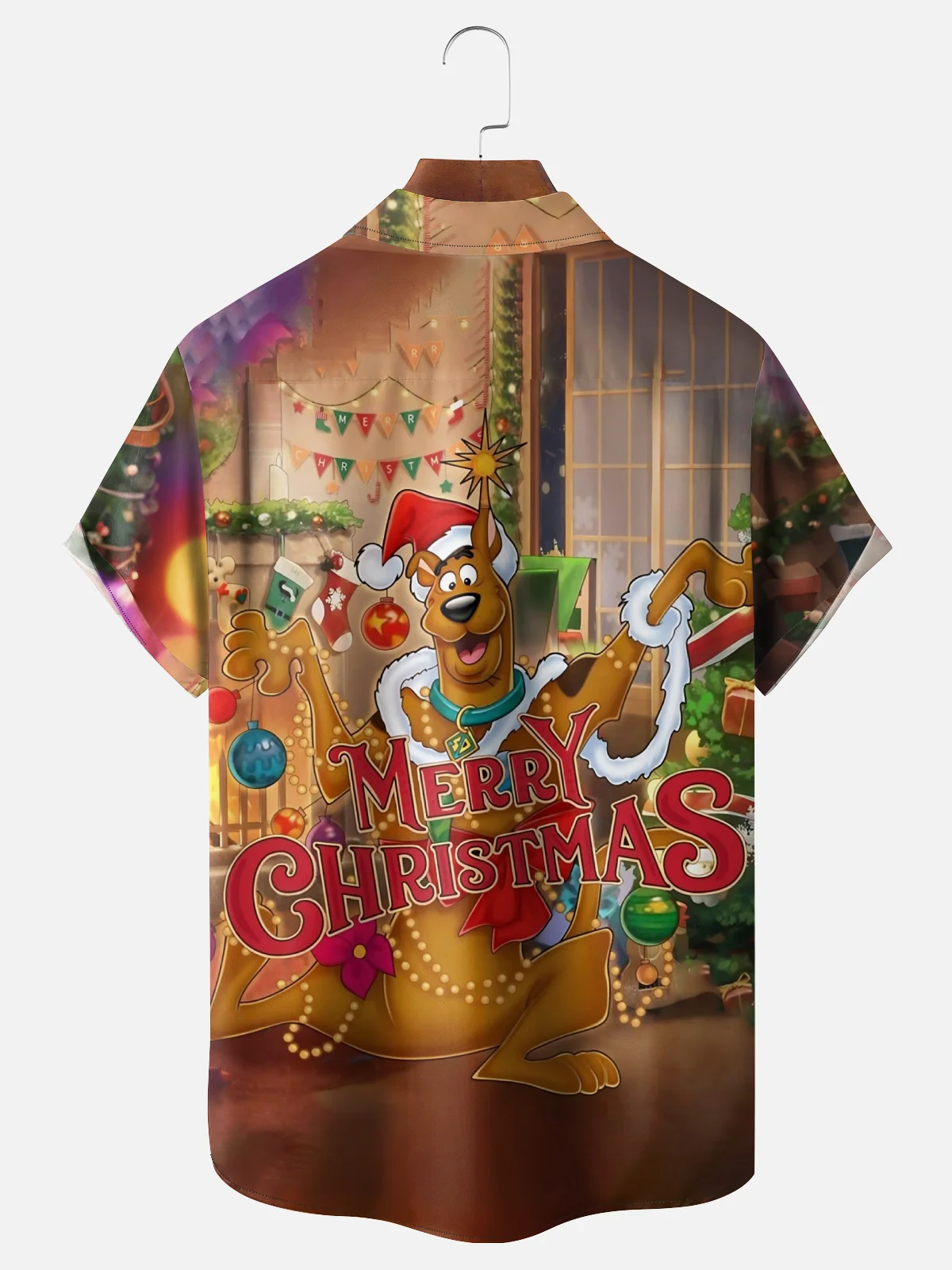 Moisture Wicking Merry Christmas Dog Chest Pocket Hawaiian Shirt