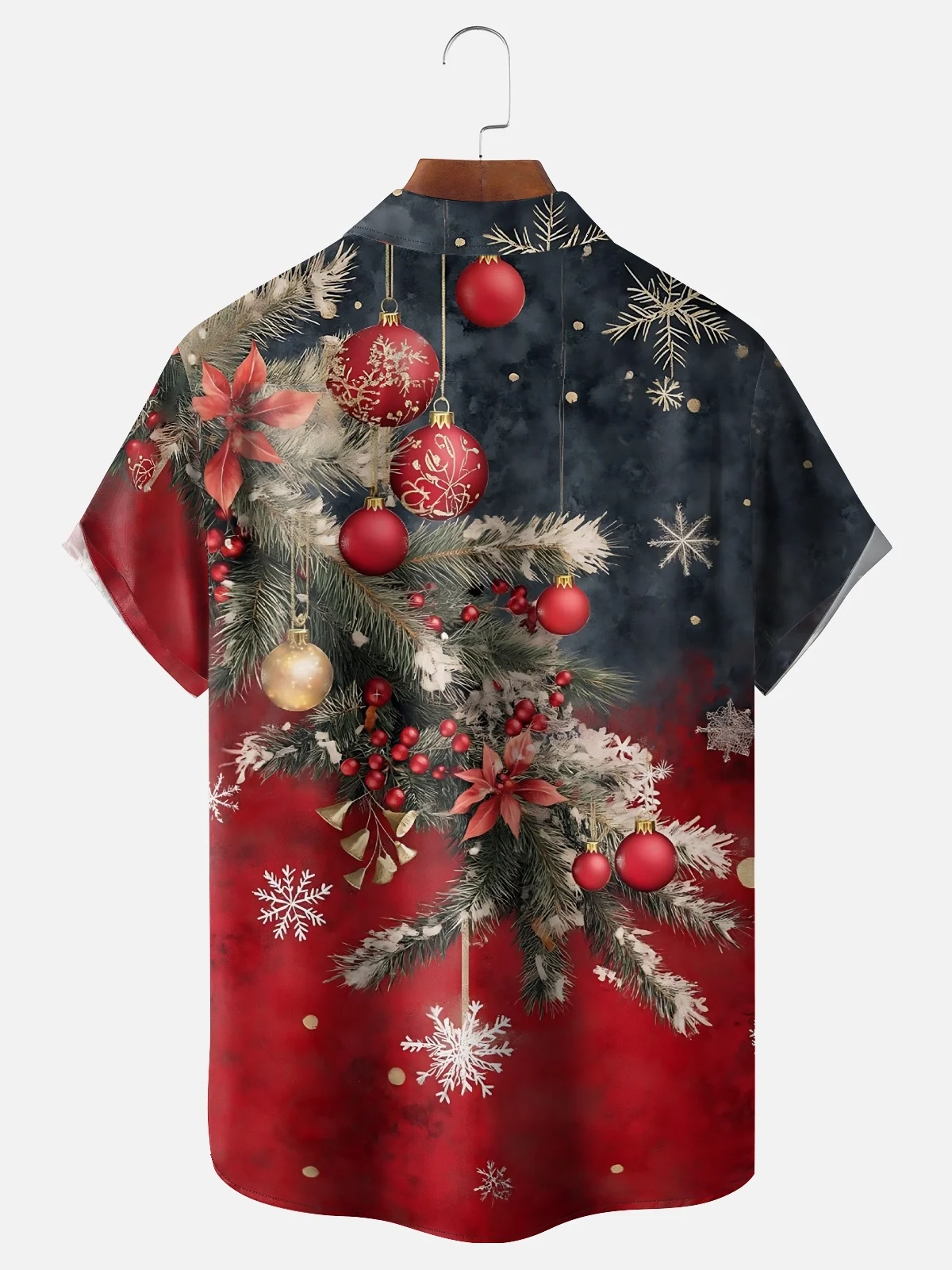 Moisture Wicking Merry Christmas Chest Pocket Hawaiian Shirt