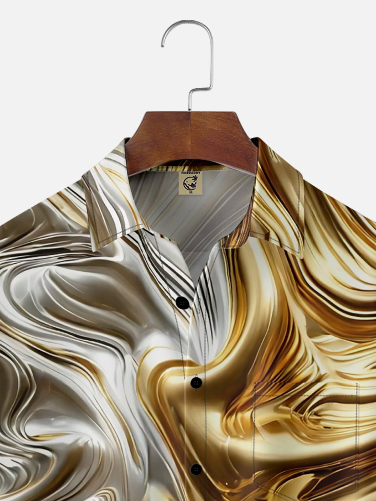Moisture-wicking Retro Gradient Ripple Chest Pocket Casual Shirt