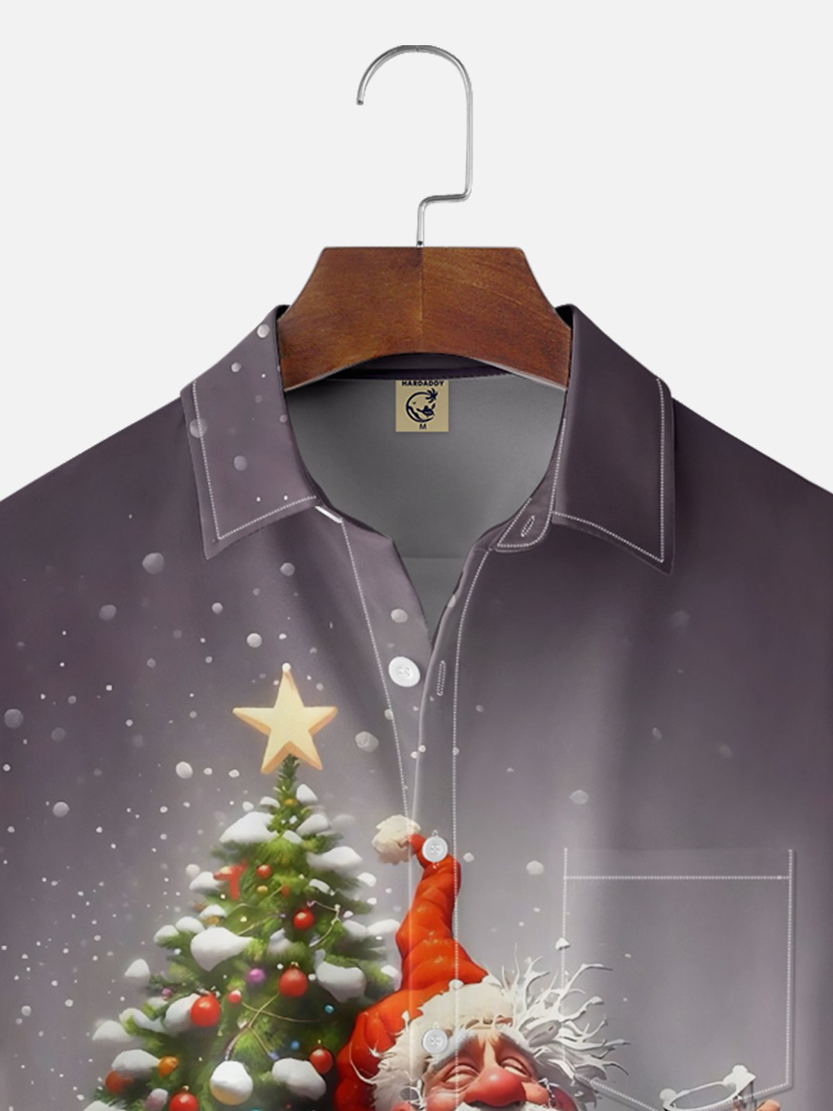 Moisture Wicking Merry Christmas Funny Drunk Santa Chest Pocket Hawaiian Shirt