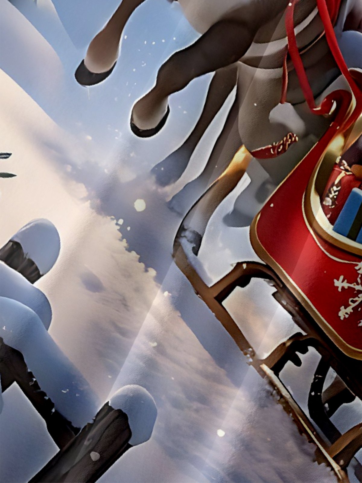 Moisture-wicking Christmas Santa Claus Reindeer Chest Pocket Casual Shirt