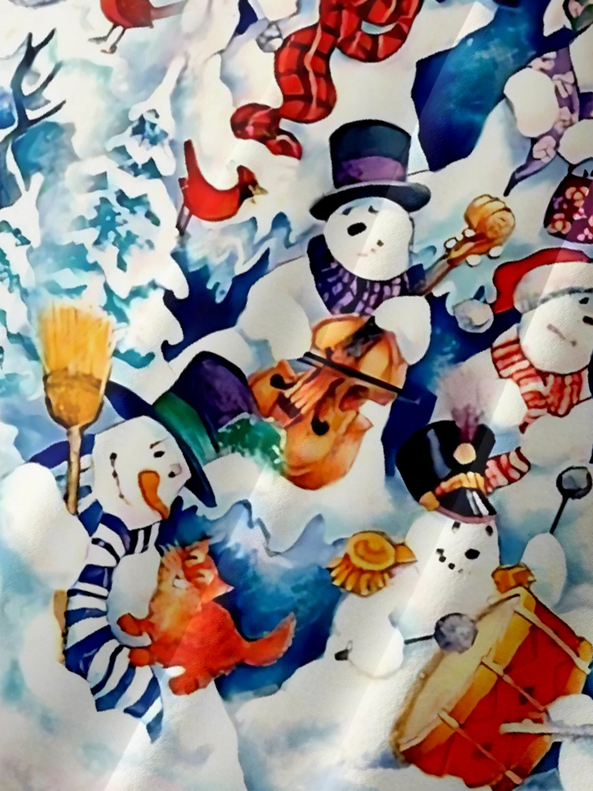 Moisture Wicking Merry Christmas Snowman Chest Pocket Hawaiian Shirt