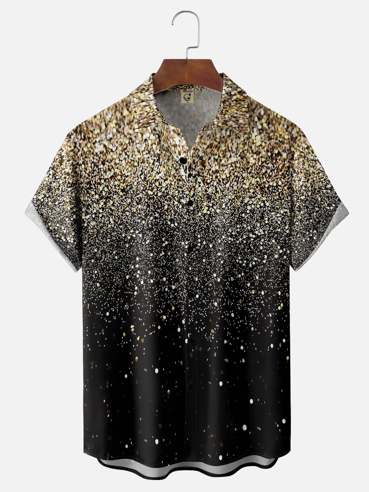 Moisture-wicking Retro Disco Gradient Light Chest Pocket Party Shirt