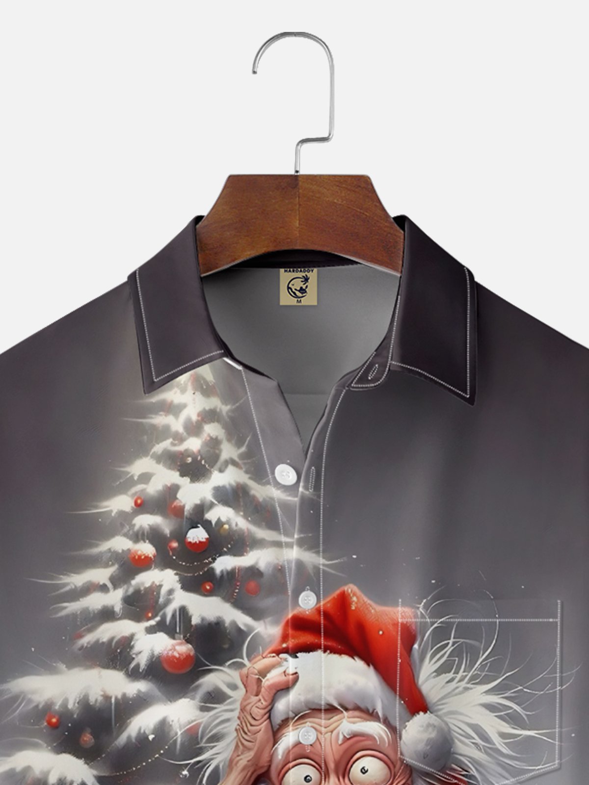 Moisture Wicking Merry Christmas Funny Santa Chest Pocket Hawaiian Shirt