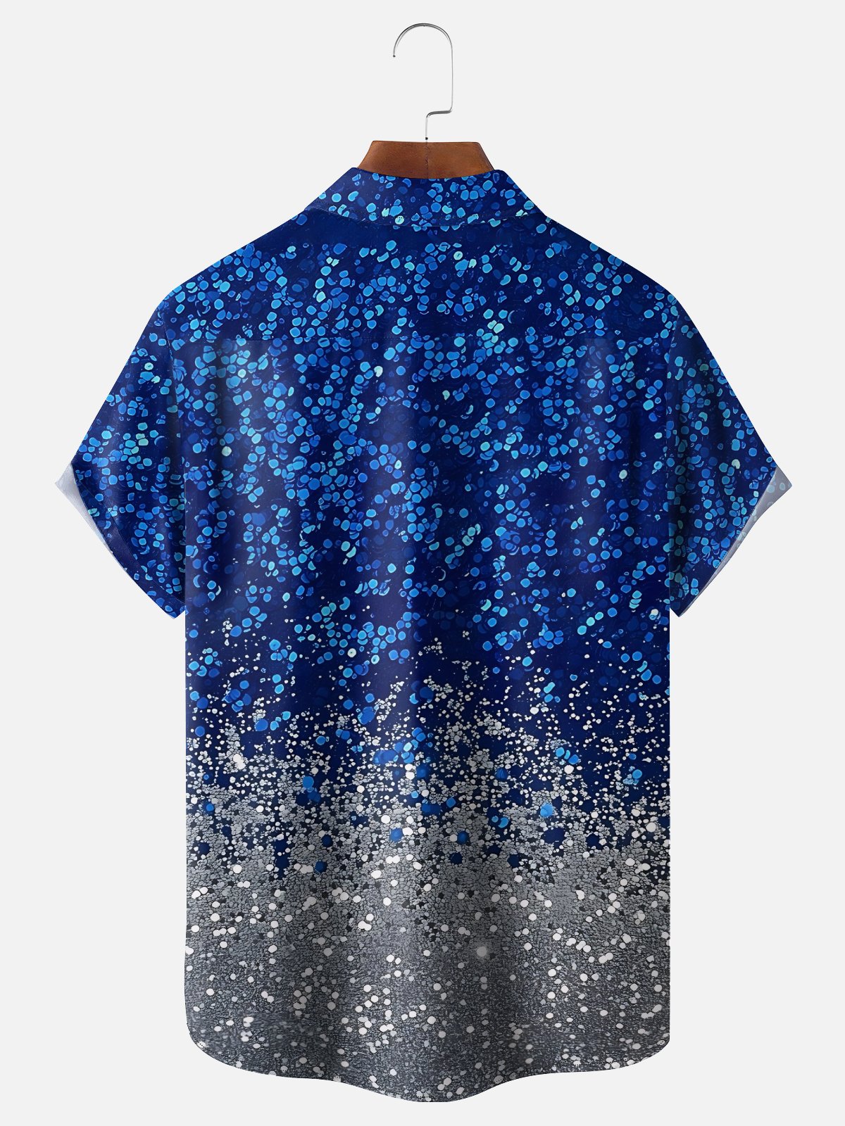 Moisture-wicking Retro Disco Gradient Color Chest Pocket Party Shirt