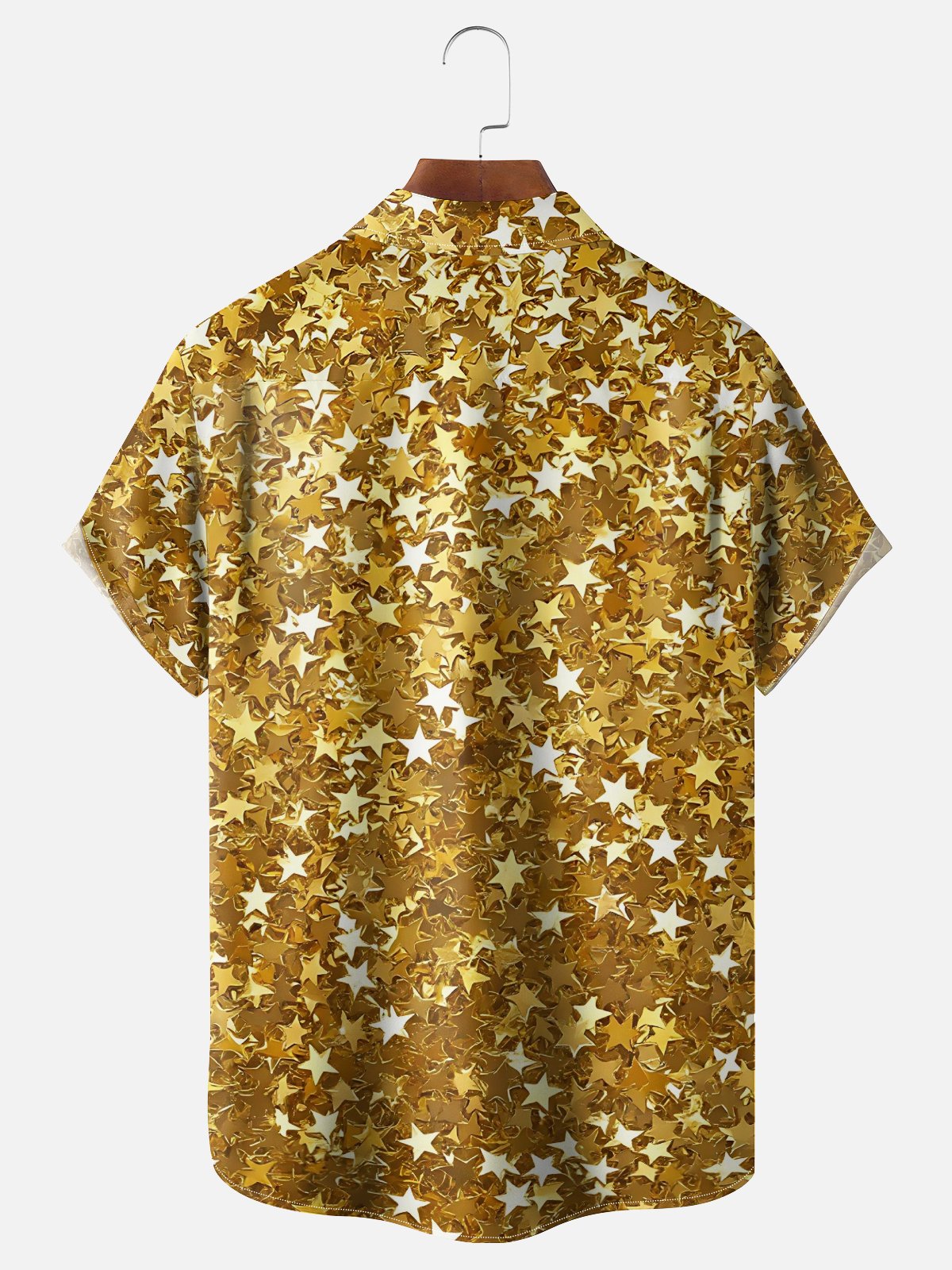 Moisture-wicking Retro Disco Star Chest Pocket Party Shirt