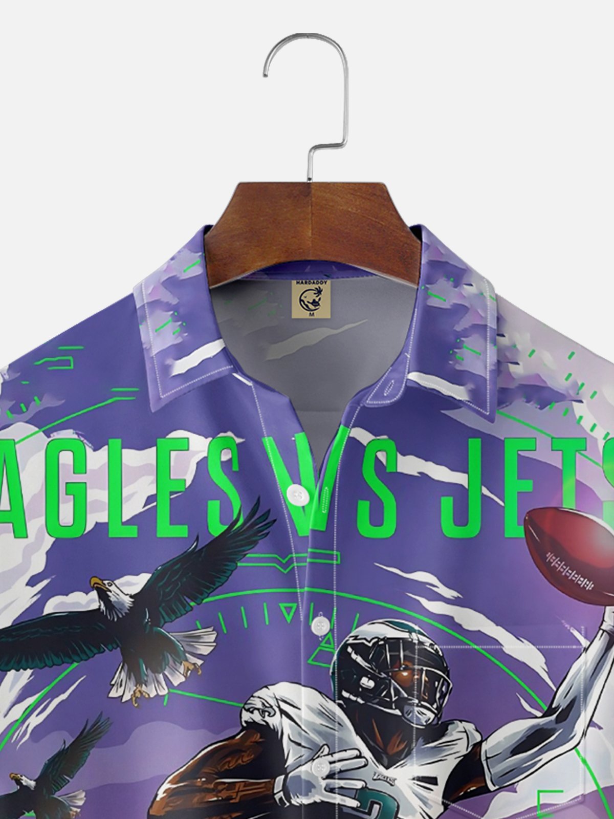 Moisture-wicking American Football Philadelphia Art Eagles Chest Pocket Casual Shirt