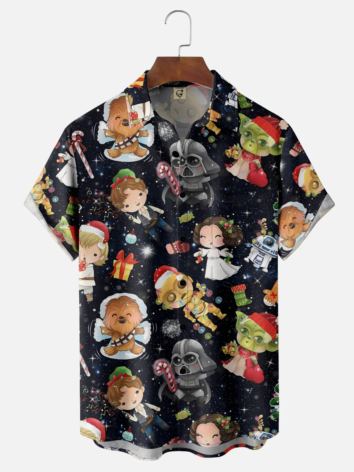 Moisture-Wicking Star Mandalorian Santa Hat With Candy Canes And Snowflakes Pocket Hawaiian Shirt