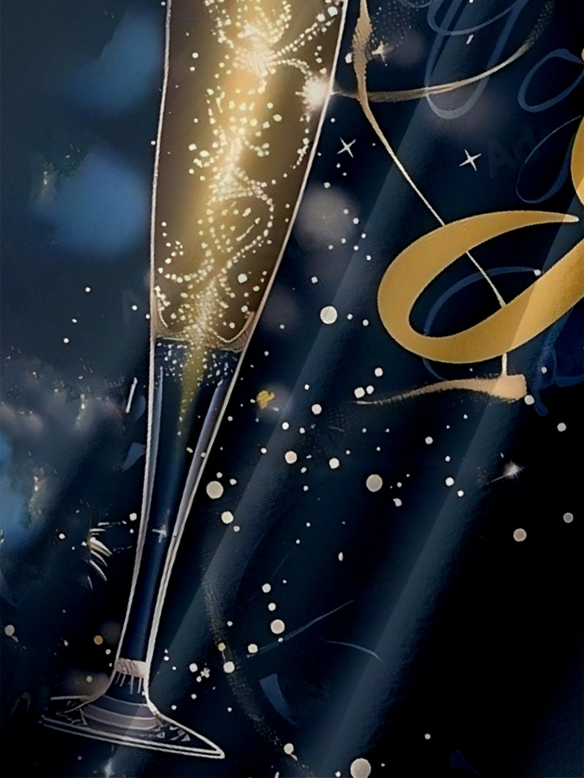 Moisture-wicking Happy New Year Fireworks Art Chest Pocket Casual Shirt