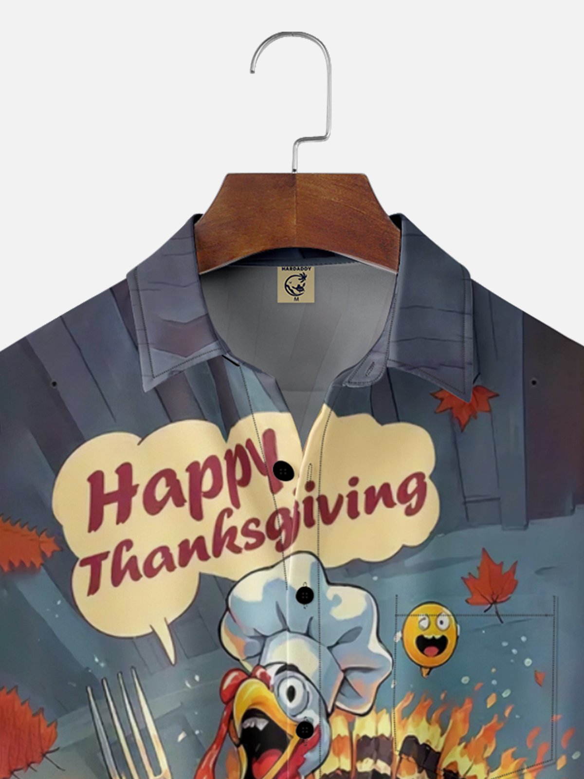 Moisture Wicking Thanksgiving Chef Turkey Breast Pocket Hawaiian Shirt