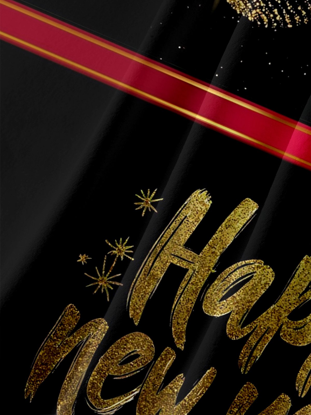 Moisture-wicking Happy New Year Champagne Art Chest Pocket Casual Shirt