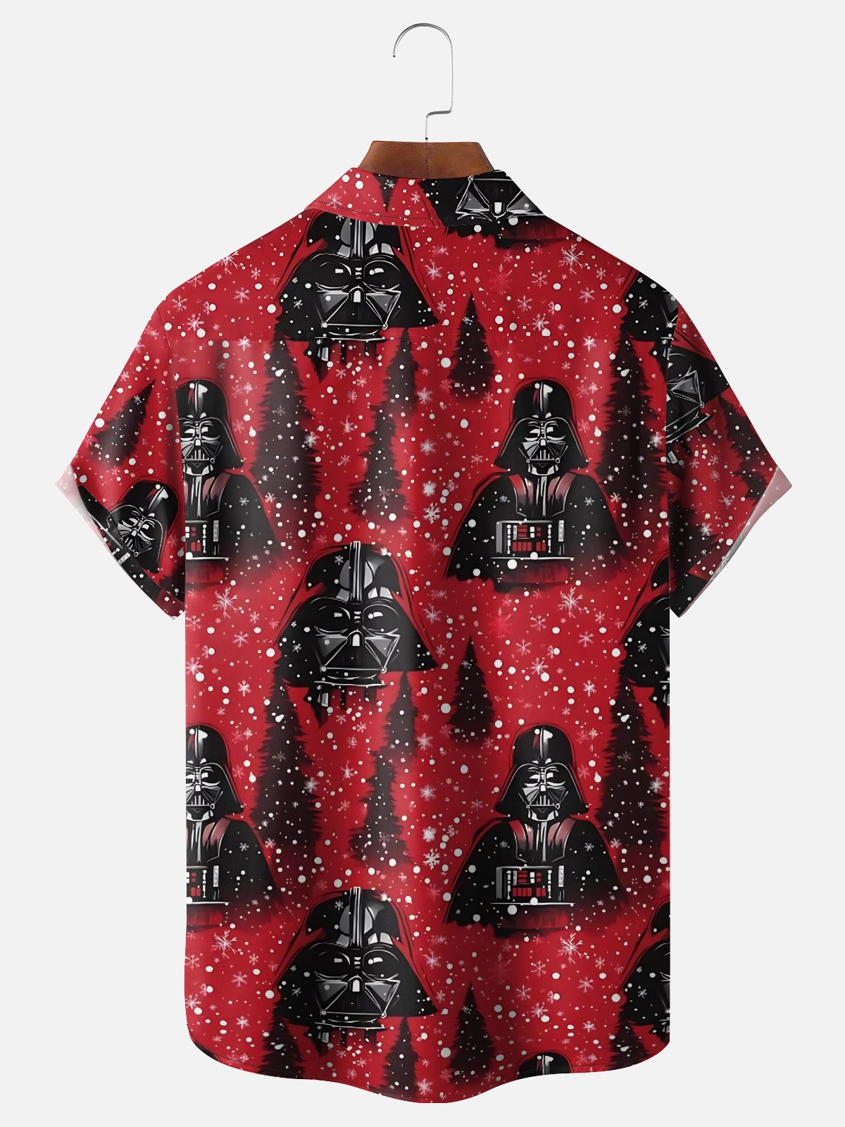 Moisture-Wicking Christmas The Mandalorian Snowflake Christmas Tree Chest Pocket Hawaiian Shirt