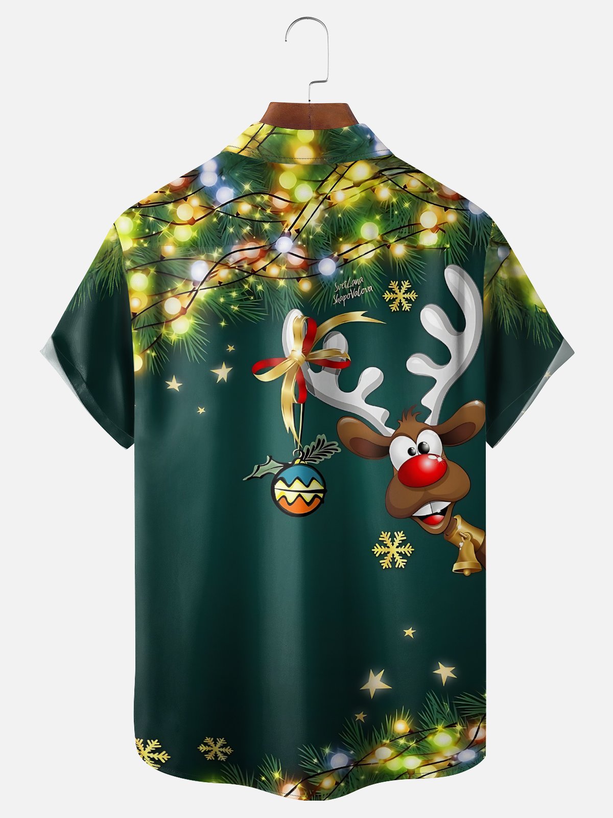 Moisture Wicking Merry Christmas Elk Chest Pocket Hawaiian Shirt