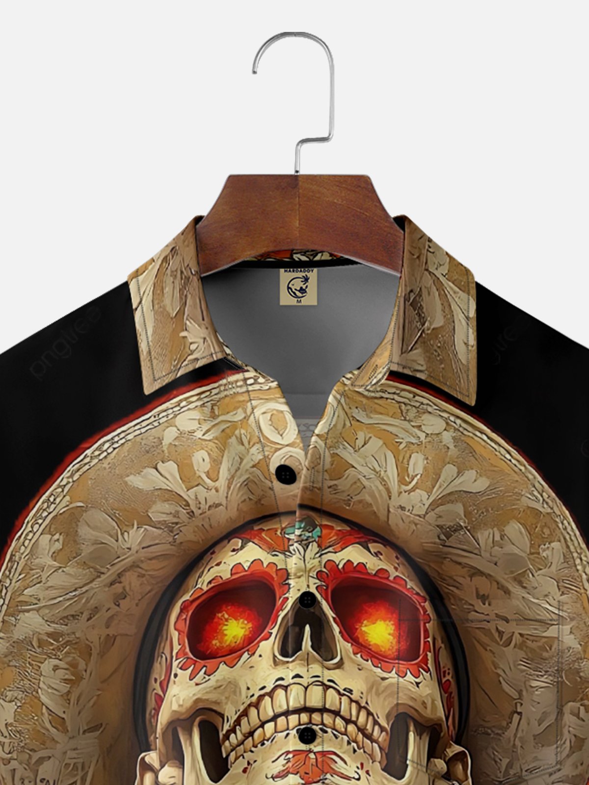 Moisture-wicking Skull Art Day of the Dead Chest Pocket Casual Shirt