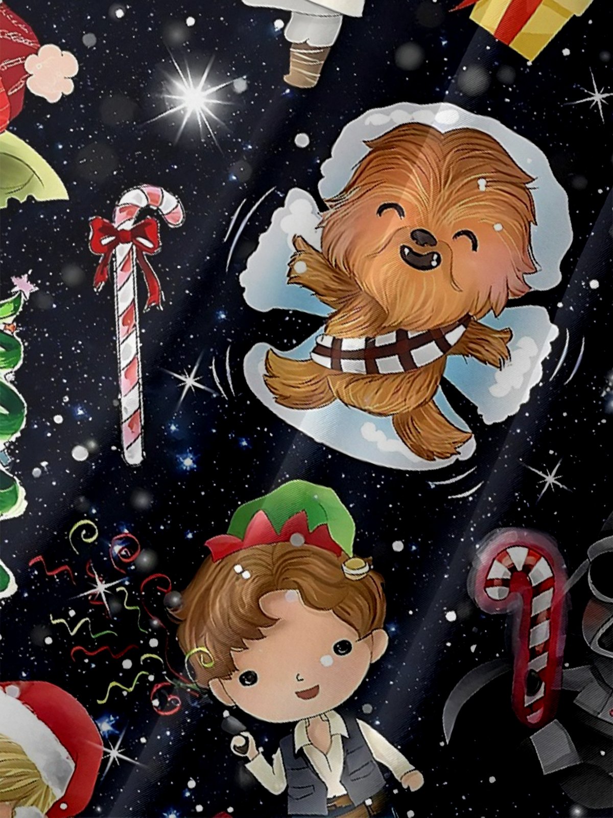 Moisture-Wicking Star Mandalorian Santa Hat With Candy Canes And Snowflakes Pocket Hawaiian Shirt
