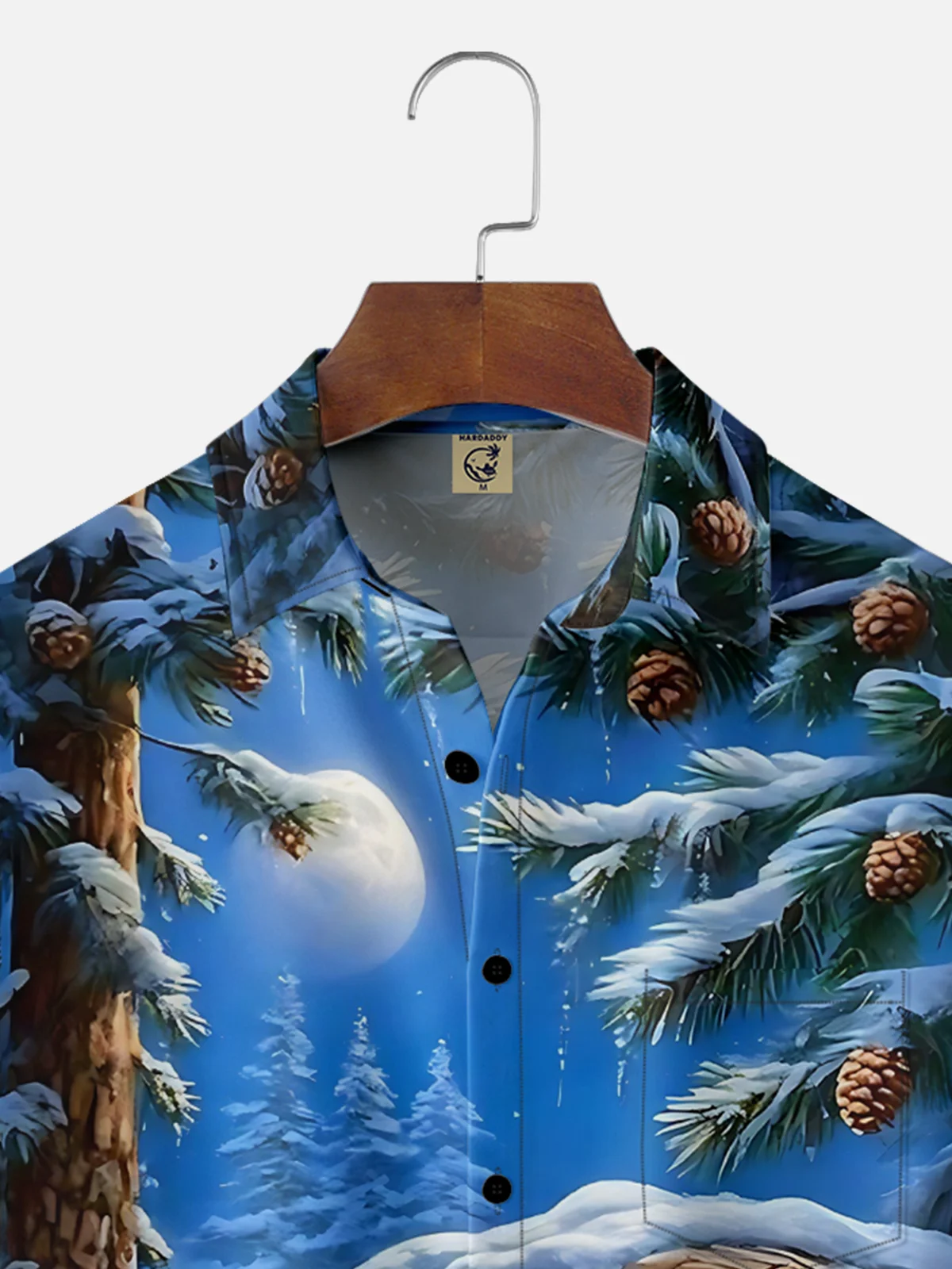 Moisture Wicking Hibernating Bear Chest Pocket Hawaiian Shirt