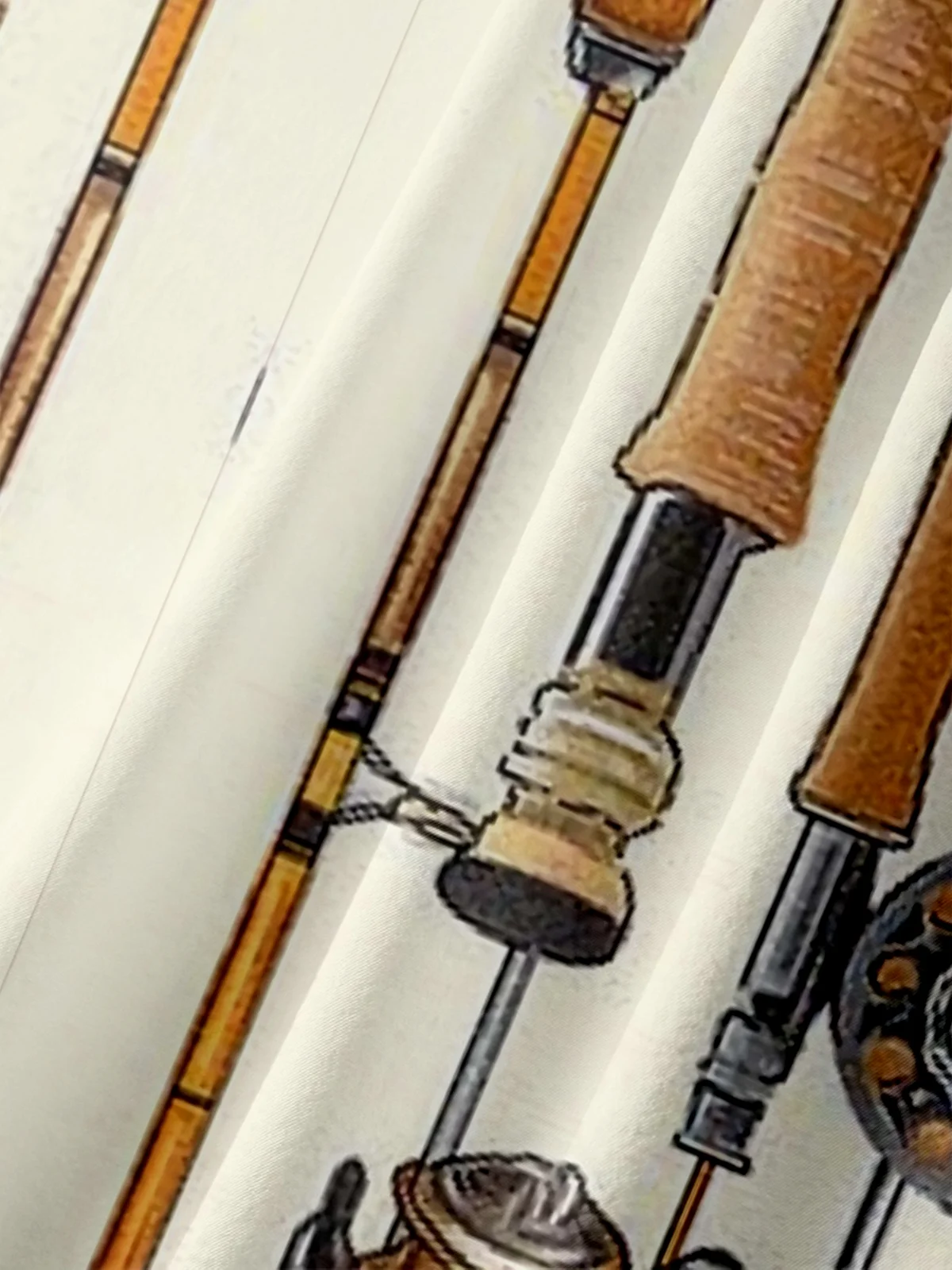 Moisture-wicking Fun Flat Fishing Rod Chest Pocket Casual Shirt