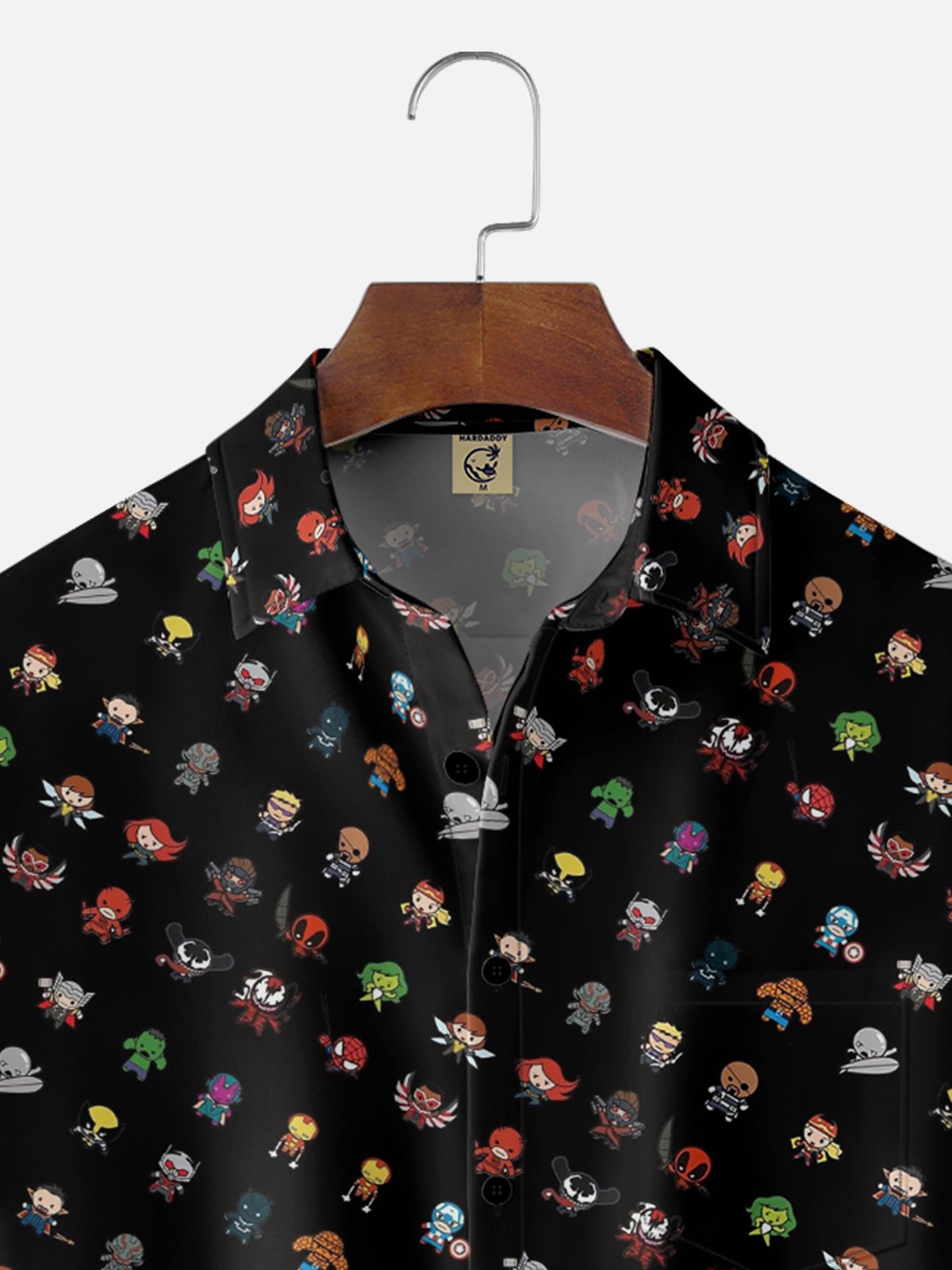 Moisture-wicking Fun Graphic Art Print Chest Pocket Casual Shirt