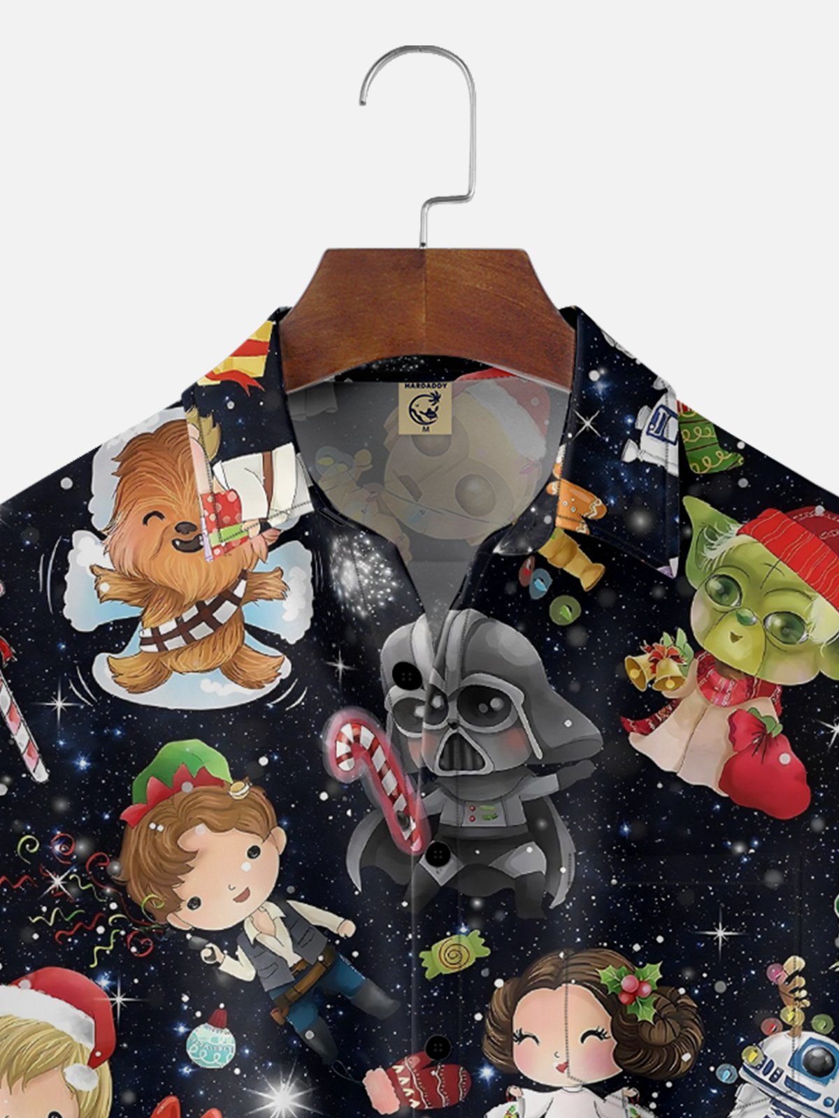 Moisture-Wicking Star Mandalorian Santa Hat With Candy Canes And Snowflakes Pocket Hawaiian Shirt