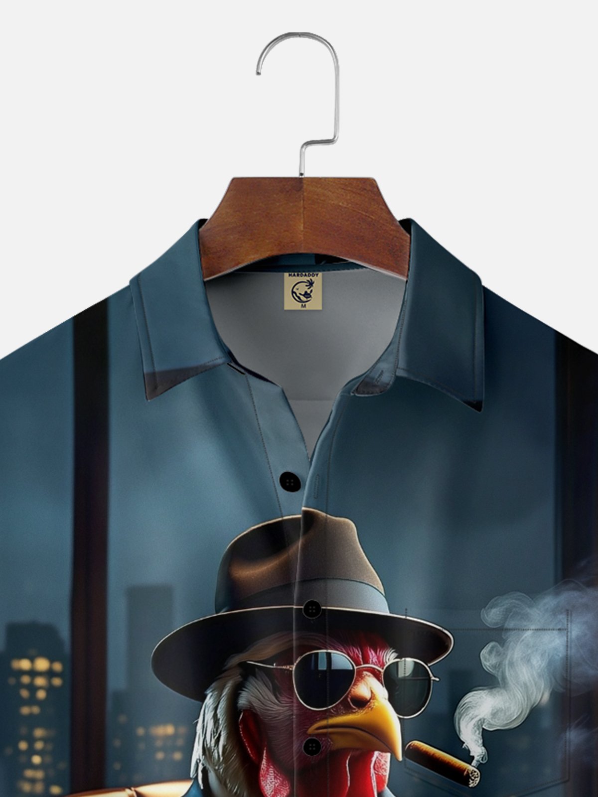 Moisture-wicking Rooster Sunglasses Funny Chest Pocket Casual Shirt