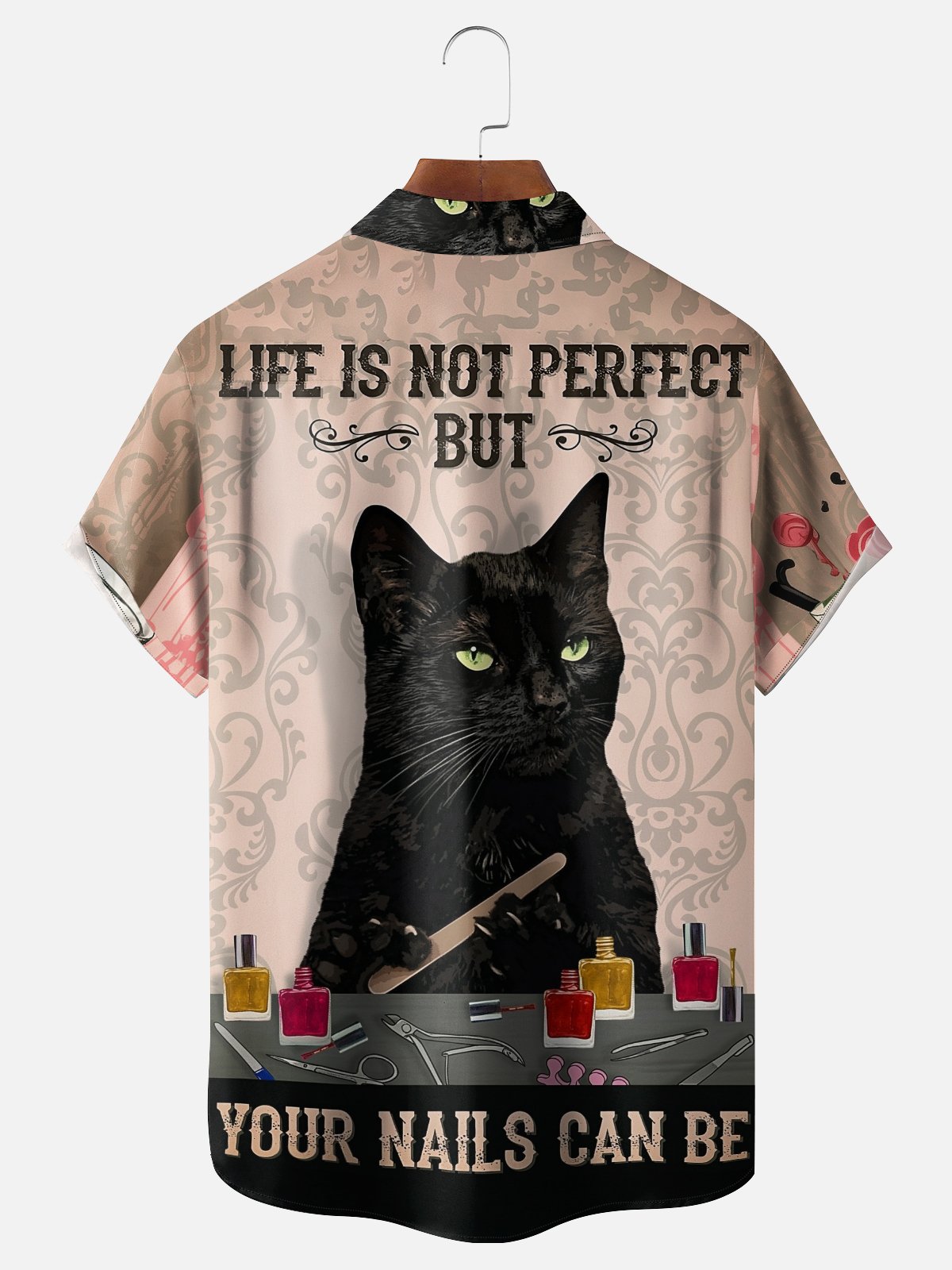 Moisture-wicking Cat Funy Chest Pocket Casual Shirt