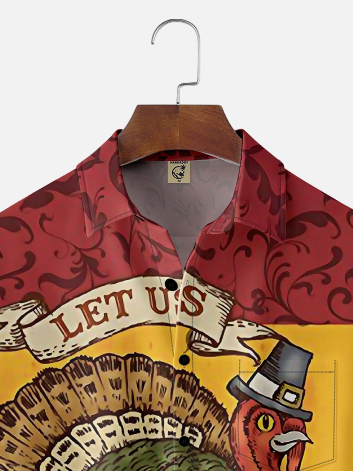 Moisture-wicking Thanksgiving Turkey Vintage Chest Pocket Casual Shirt