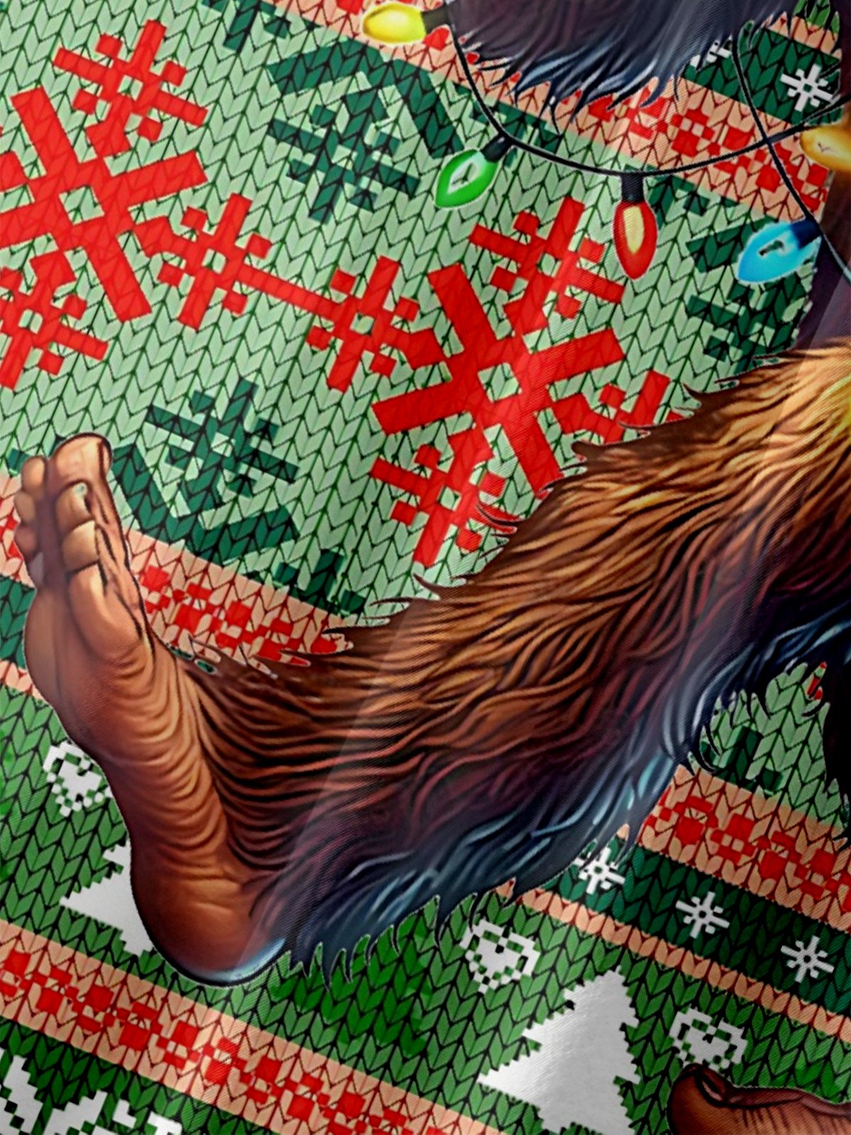 Moisture-wicking Christmas Bigfoot Santa Chest Pocket Casual Shirt