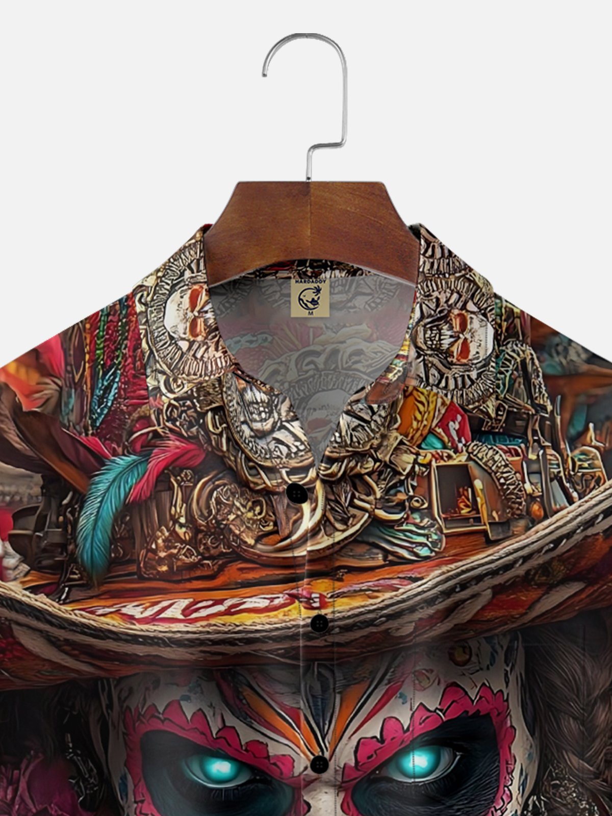 Moisture-wicking Artistic Skull Day of the Dead Chest Pocket Casual Shirt