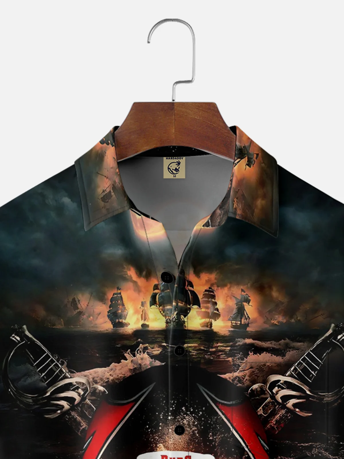 Moisture-wicking American Football Pittsburgh Art Pirates Chest Pocket Casual Shirt