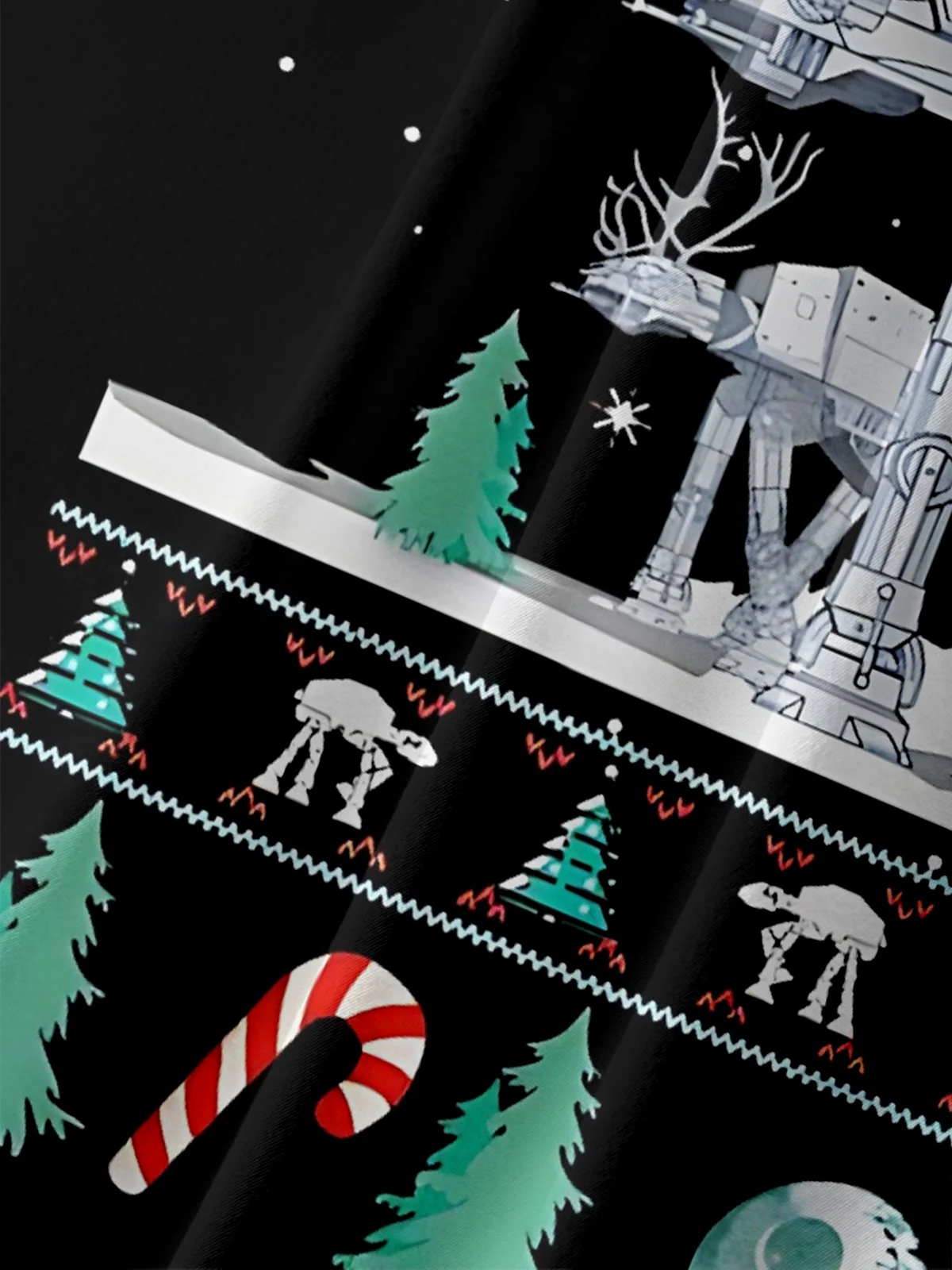 Moisture-Wicking Star Robot Christmas Tree Candy Cane Chest Pocket Hawaiian Shirt