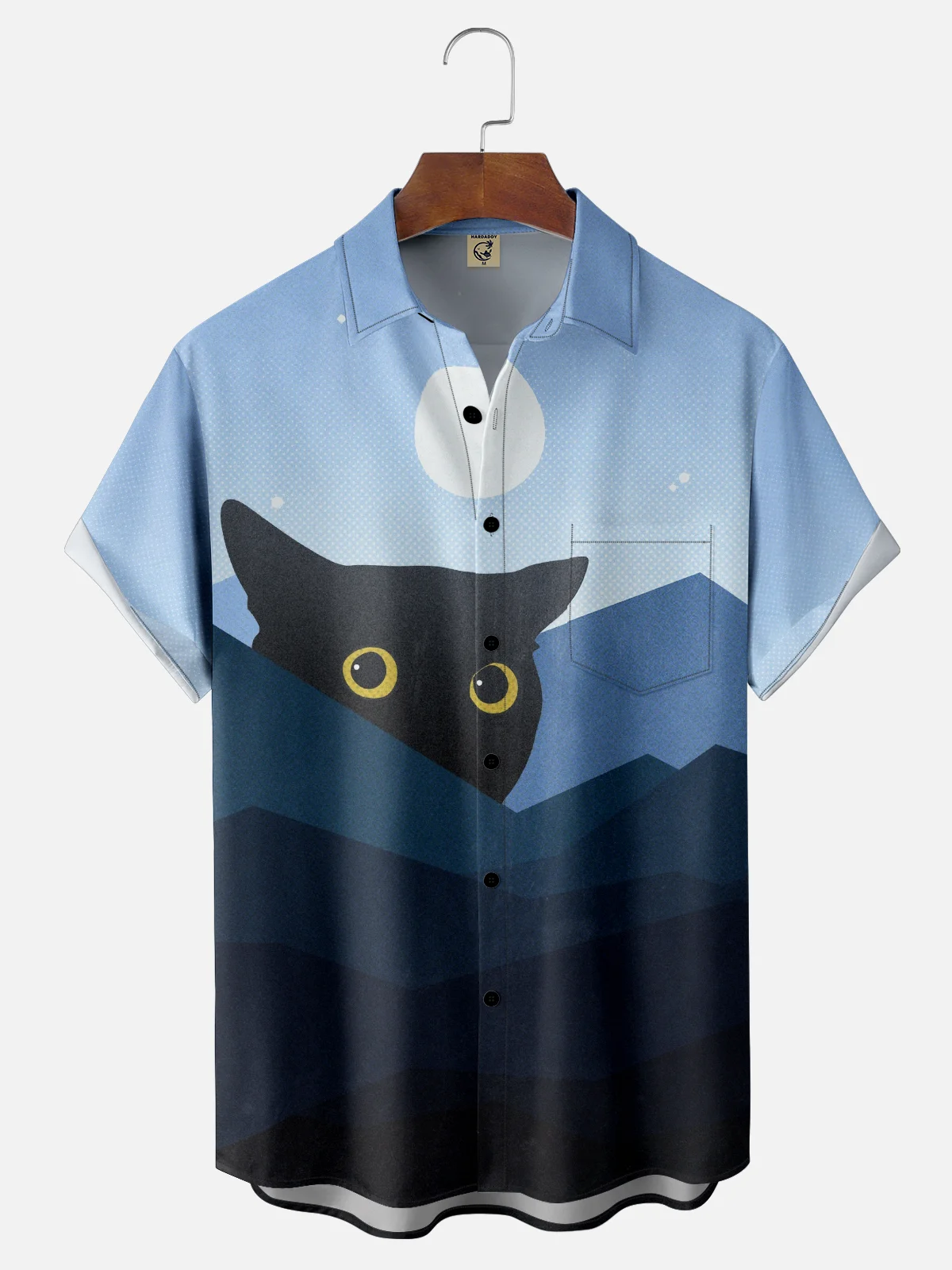 Hardaddy X Boby Berto Moisture-wicking Cat Chest Pocket Casual Shirt