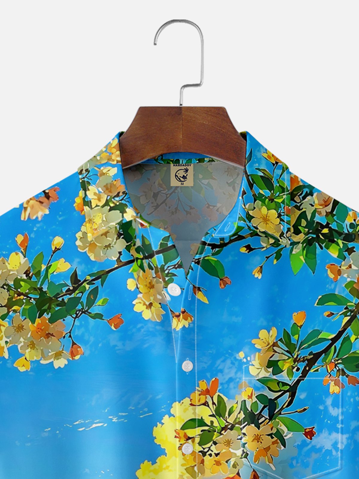 Moisture Wicking Beach Floral Scenery Chest Pocket Hawaiian Shirt