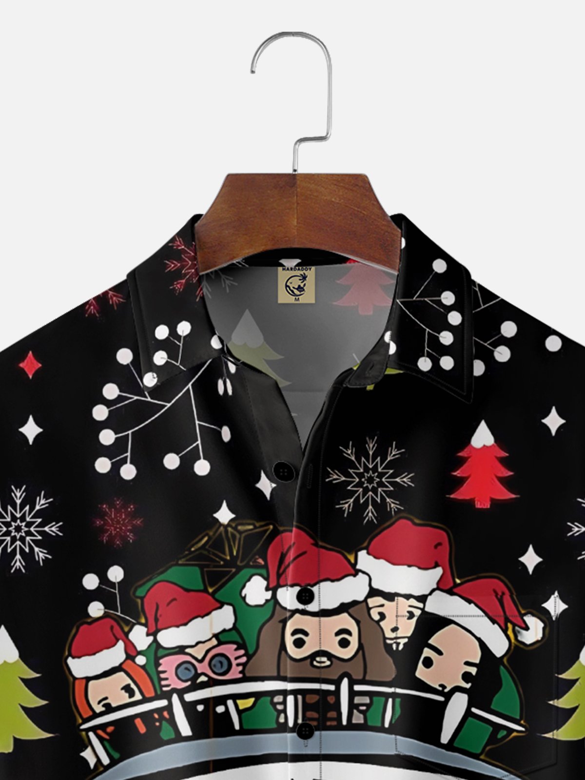 Moisture Wicking Christmas Harry Love and Peace Car Chest Pocket Hawaiian Shirt