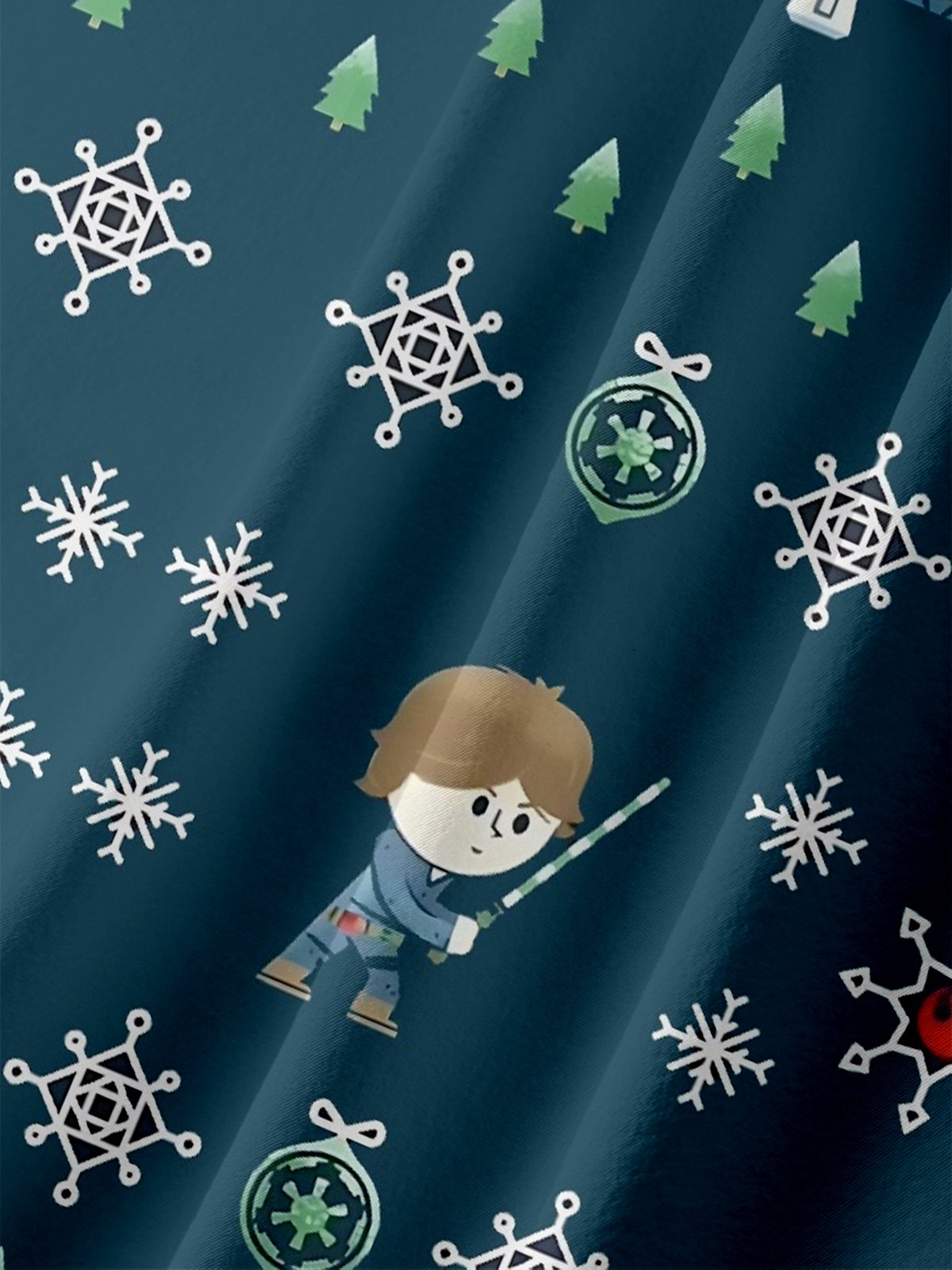 Moisture-Wicking Christmas Star Robot Chest Pocket Hawaiian Shirt