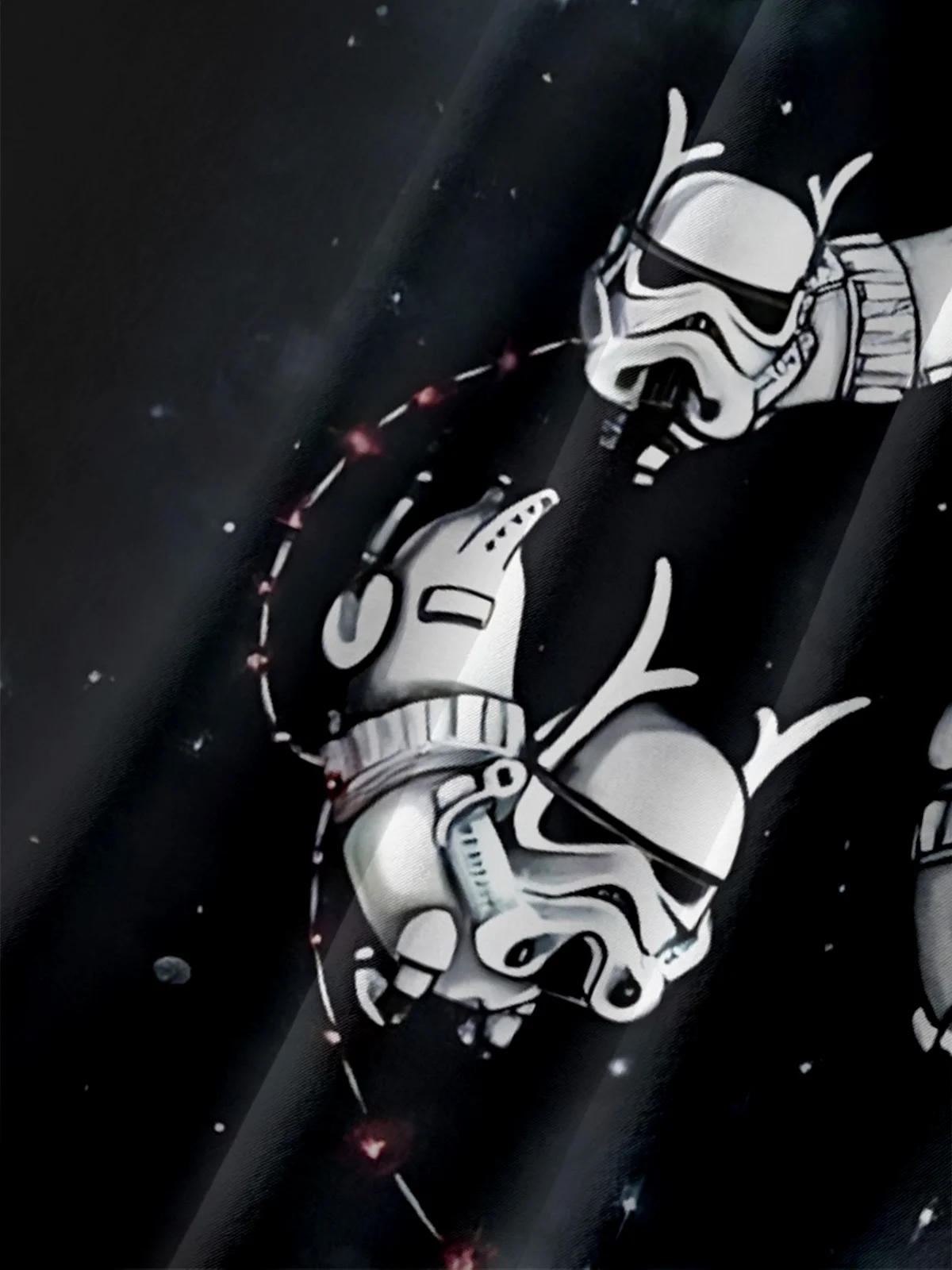 Moisture-Wicking Star Robot Christmas Chest Pocket Hawaiian Shirt