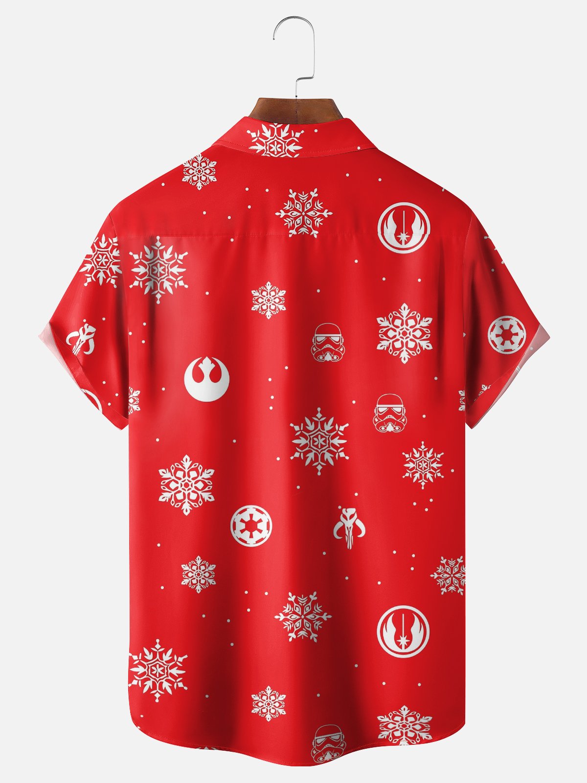 Moisture Wicking Star Icon Snowflake Chest Pocket Holiday Shirt