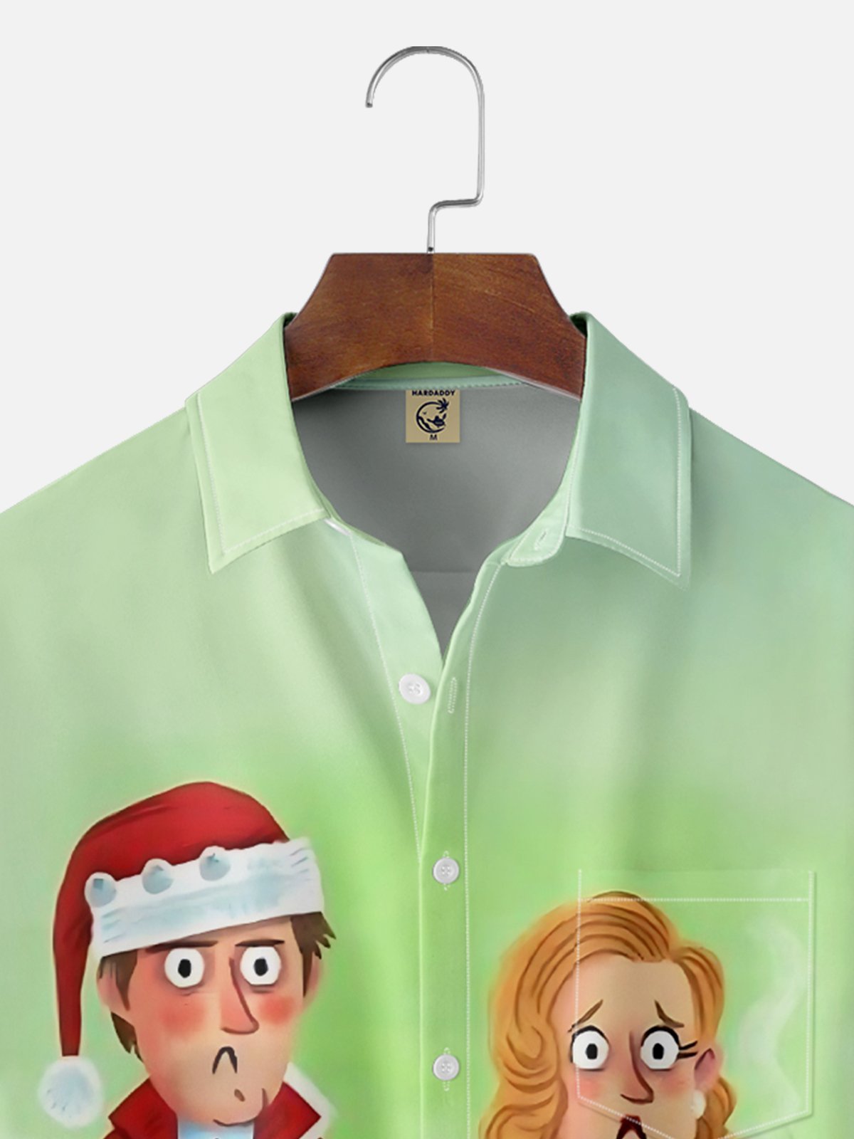 Moisture Wicking Merry Christmas The Office Chest Pocket Hawaiian Shirt