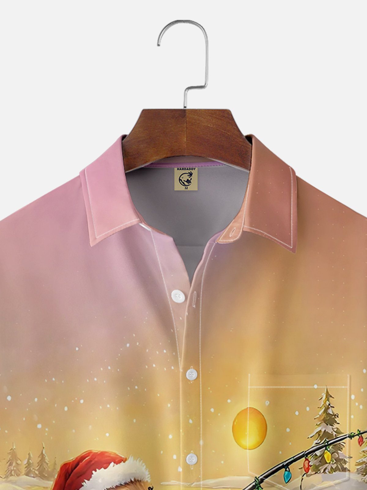 Moisture Wicking Christmas Funny Beaver Fishing Chest Pocket Hawaiian Shirt