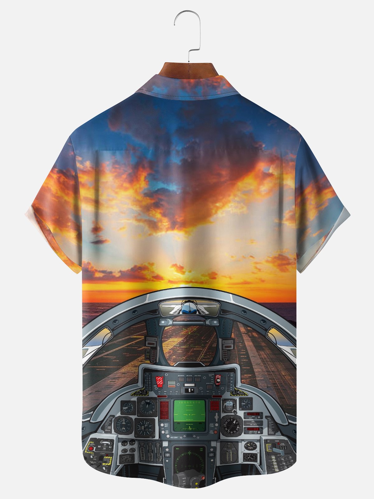 Hardaddy X Larry Blazek Moisture-wicking Aircraft Cockpit Vision Chest Pocket Casual Shirt