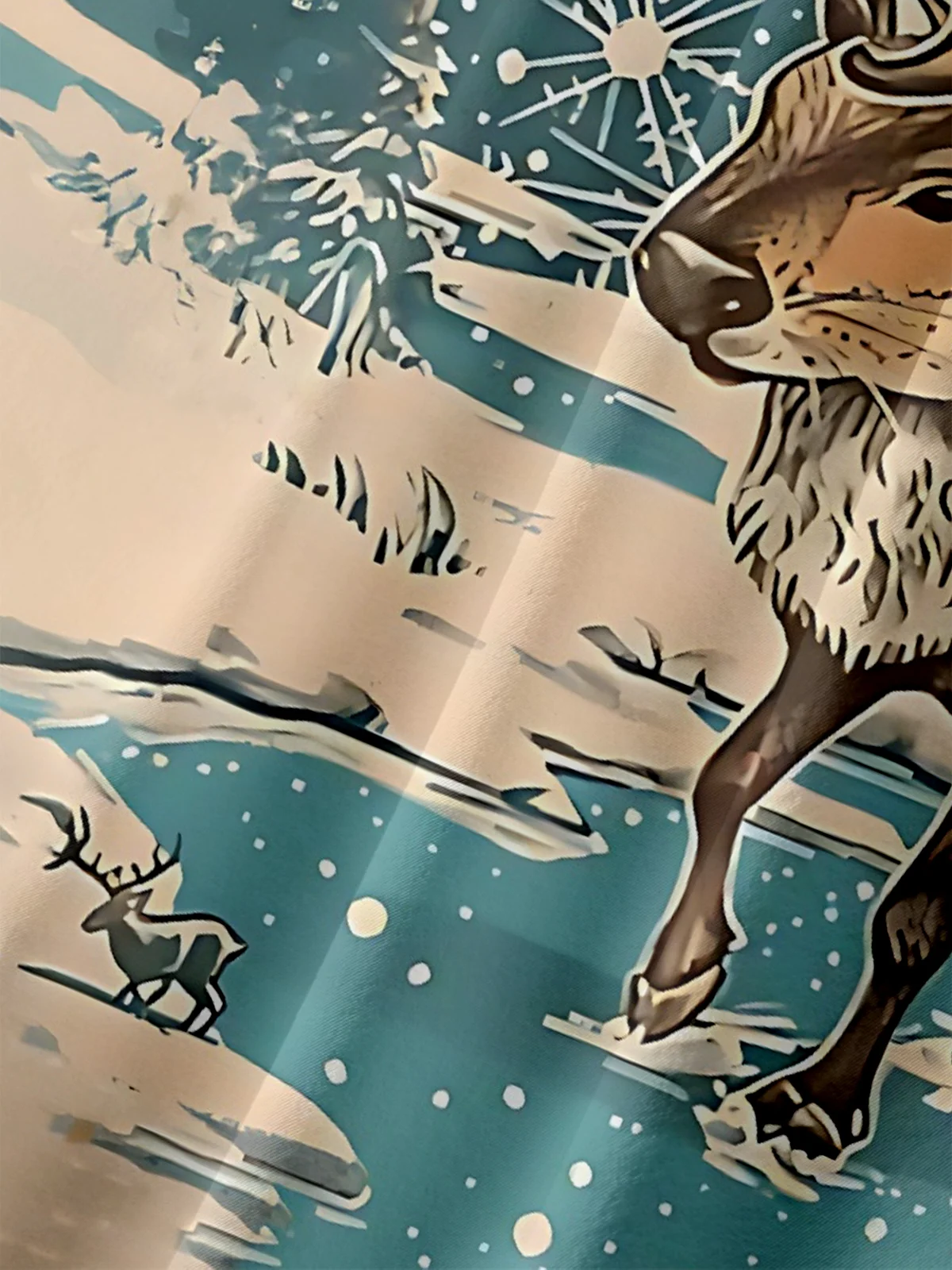 Moisture Wicking Christmas Funny Beaver Riding Elk Chest Pocket Hawaiian Shirt