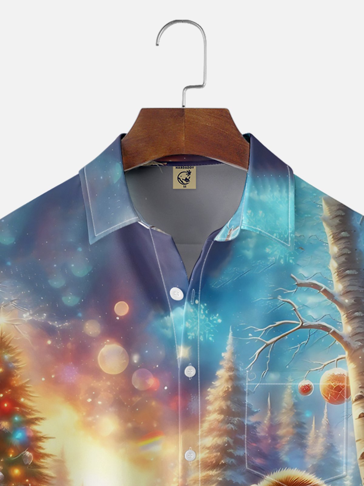 Moisture Wicking Christmas Funny Beaver Chest Pocket Hawaiian Shirt
