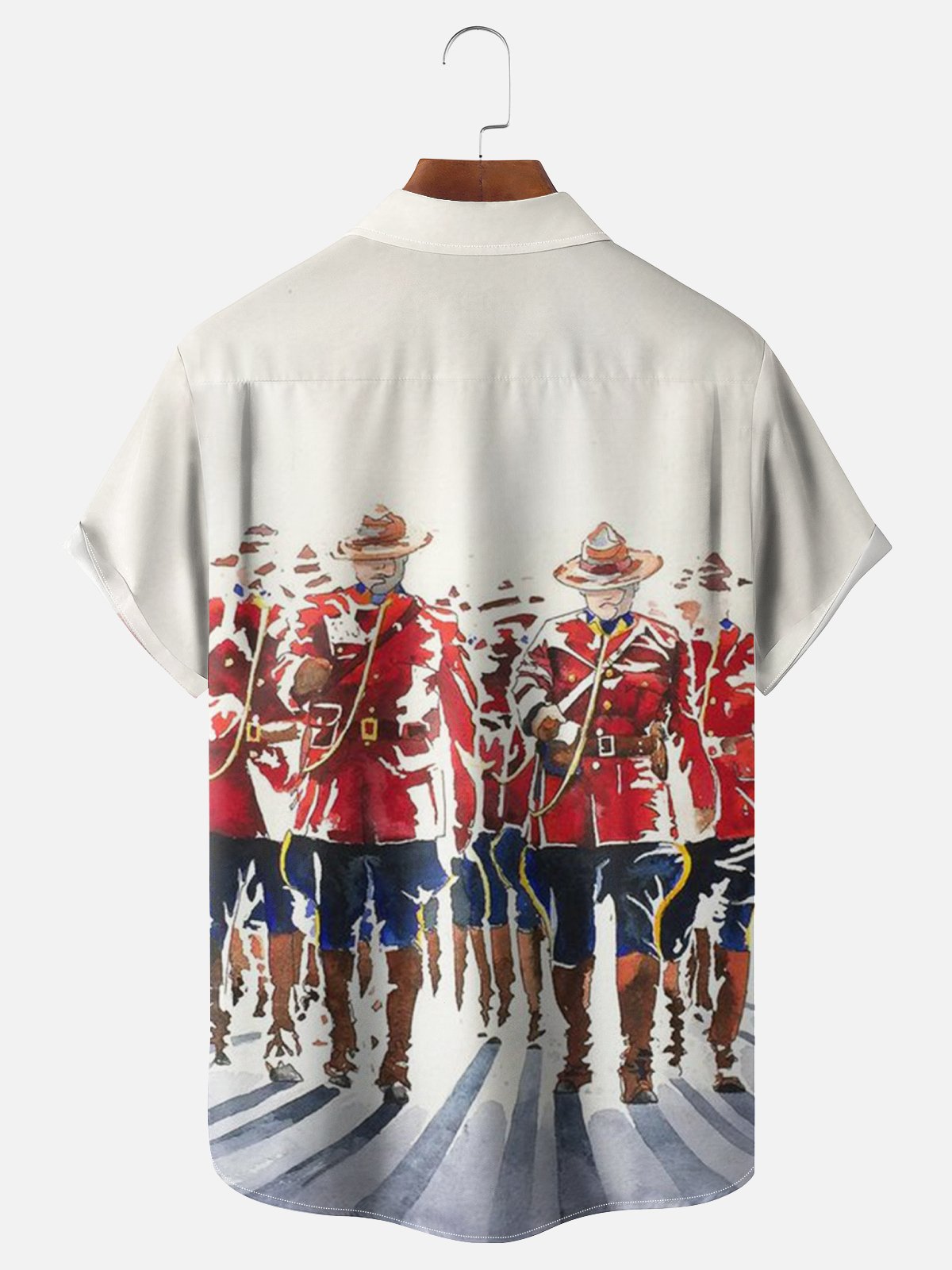 Moisture-wicking Canada Royal Canadian Mounted Police Art Painting Chest Pocket Casual Shirt