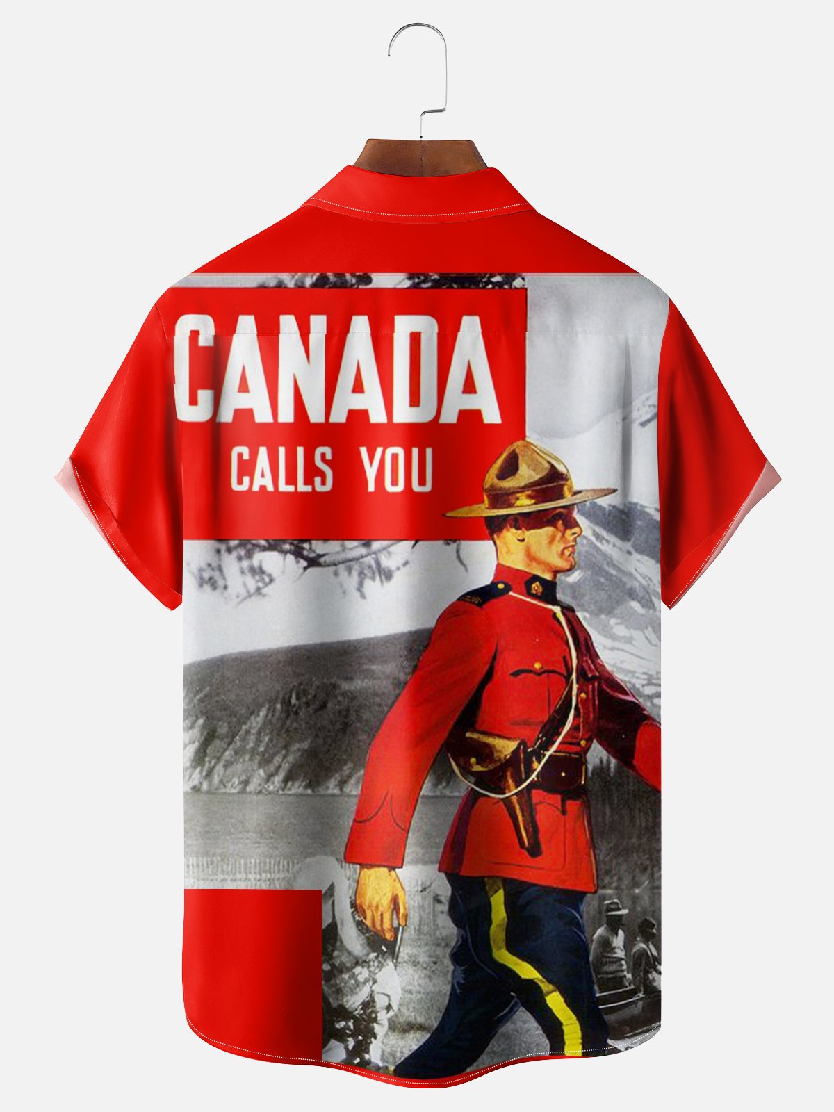 Moisture-wicking Canada Royal Canadian Mounted Police Art Chest Pocket Casual Shirt