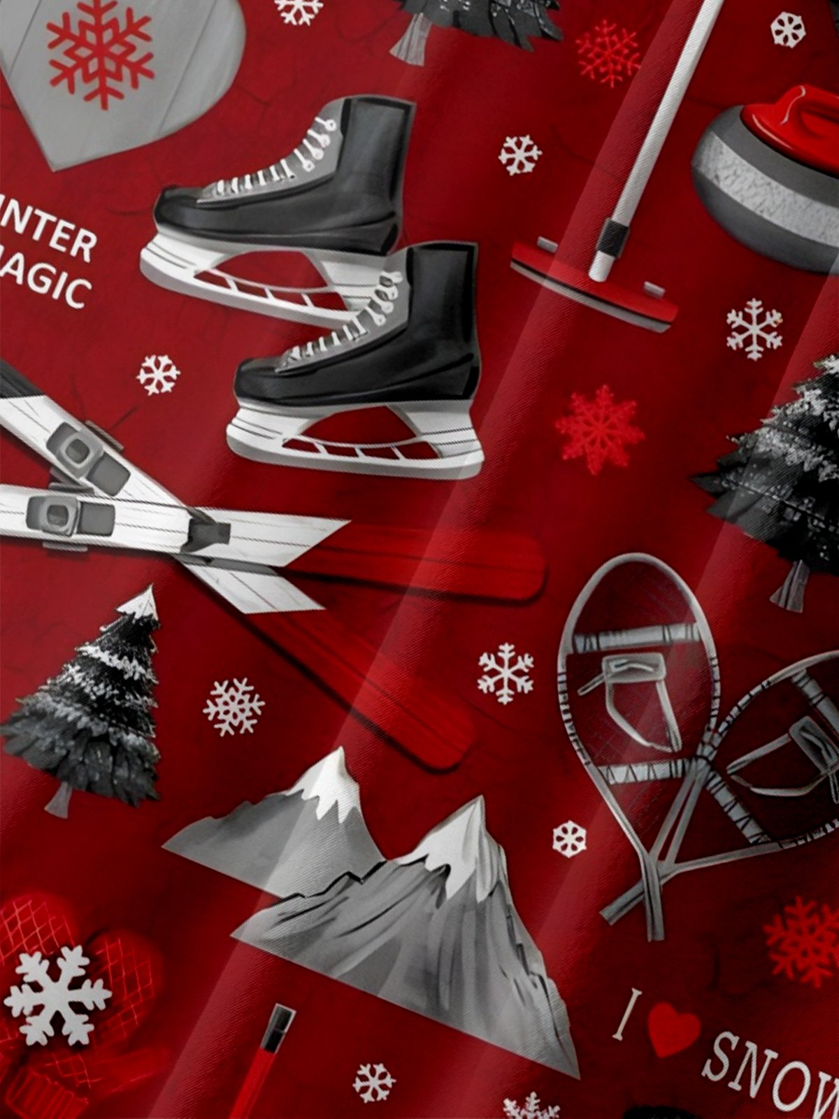 Moisture Wicking Canadian Culture Christmas Snowflake Maple Leaf Animal Chest Pocket Hawaiian Shirt